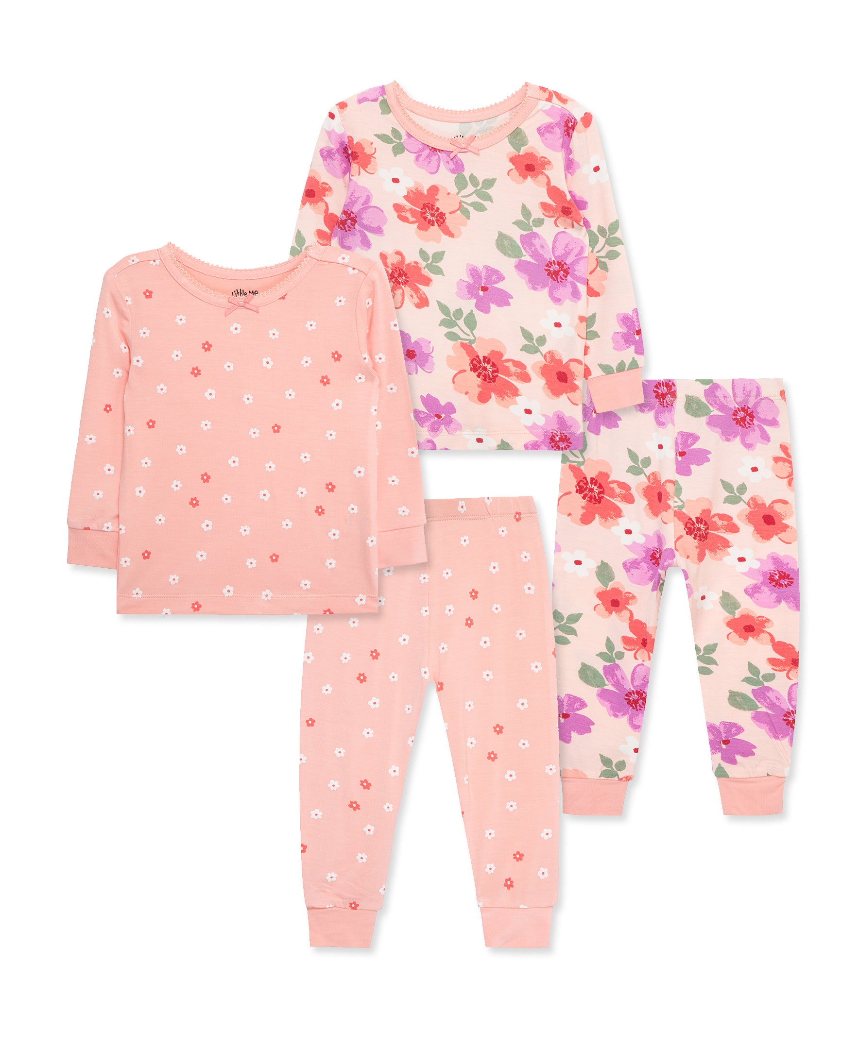 Floral 4 Piece Pajama Set 12M 24M