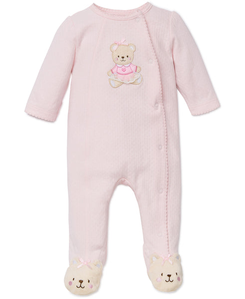 Pink Bear Footed One-piece - Little Me