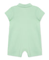 Green Ribbed Knit Polo Romper - Little Me
