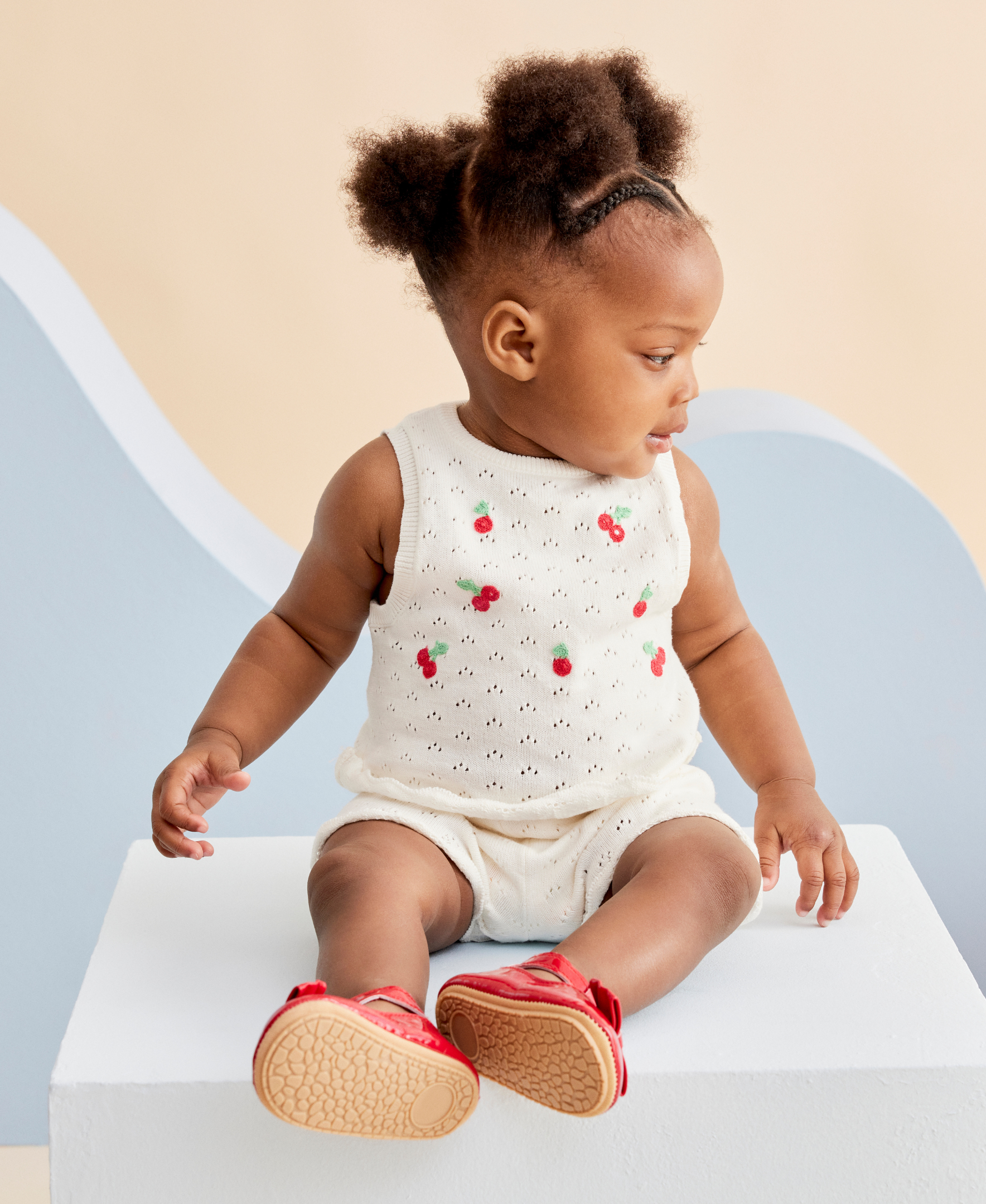 Cherry Pointelle Knit Short Set (12M-24M) - Little Me