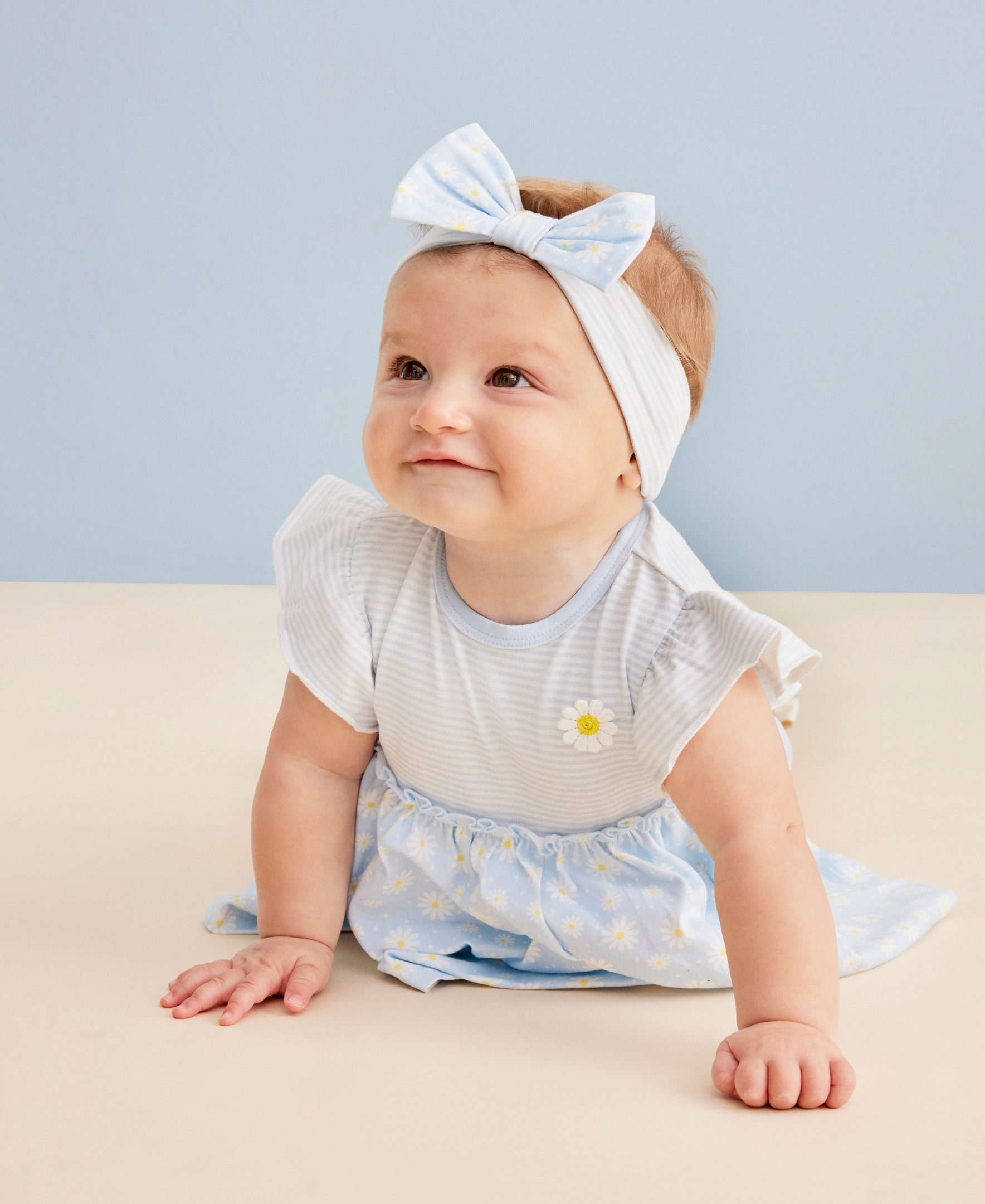 Daisies Bodysuit Dress & Headband Set - Little Me