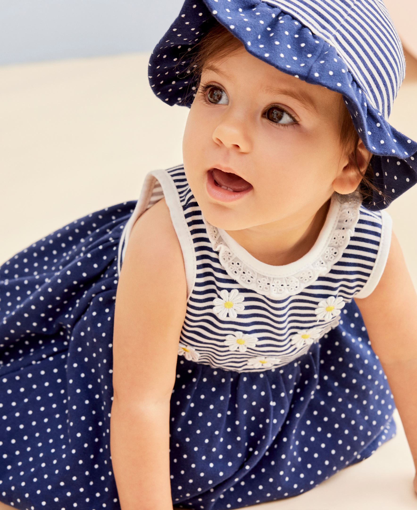 Daisies Popover & Hat - Little Me