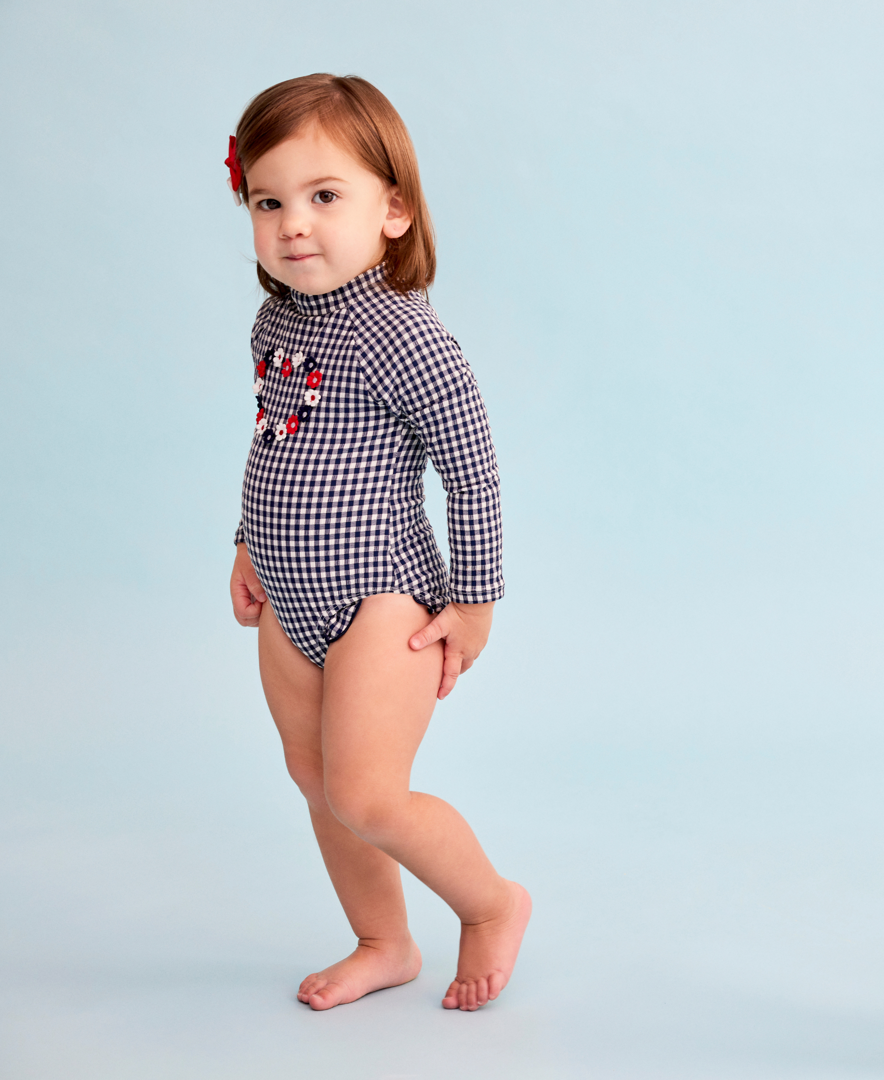 Gingham 1-Piece Rashguard Swimsuit (6M-24M) - Little Me