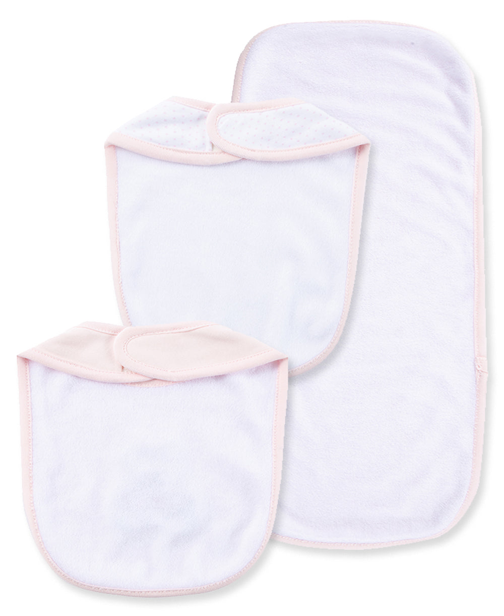 Pink Bear Bib & Burp Set - Little Me