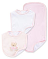 Pink Bear Bib & Burp Set