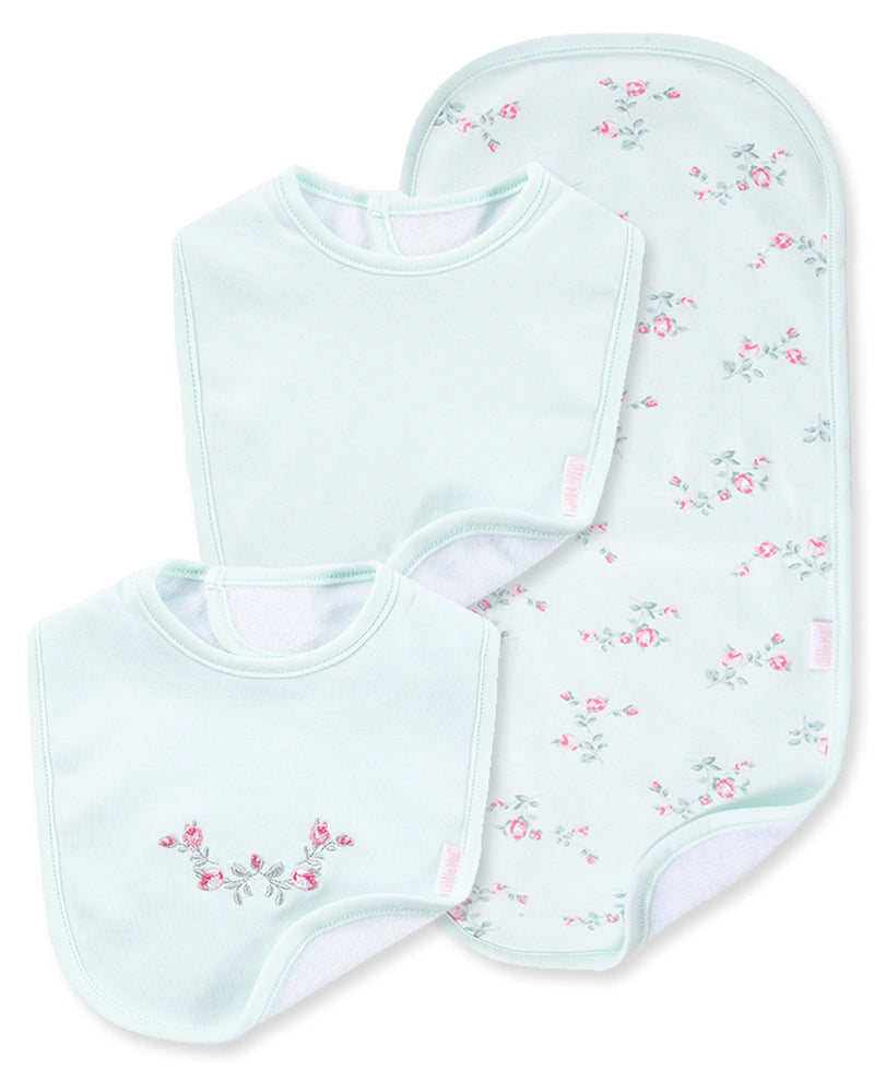 Floral Spray Bib & Burp Set