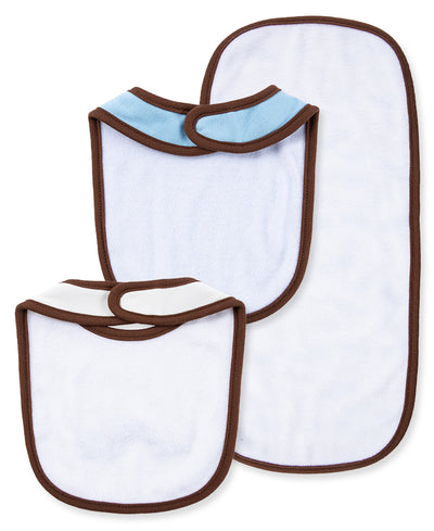 Puppy Basic Bib & Burp Boxed Set - Blue