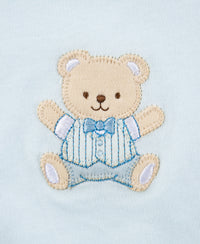 Terry Tots Bib & Burp Set, Blue Pinstripe Scalloped Edge main image 1