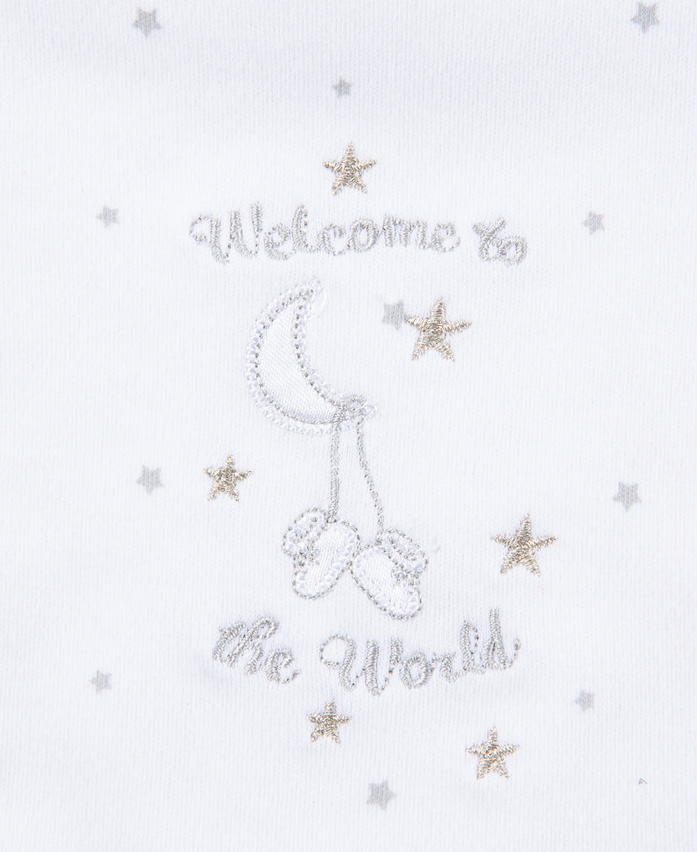 Welcome To The World Bib & Burp Set - Little Me