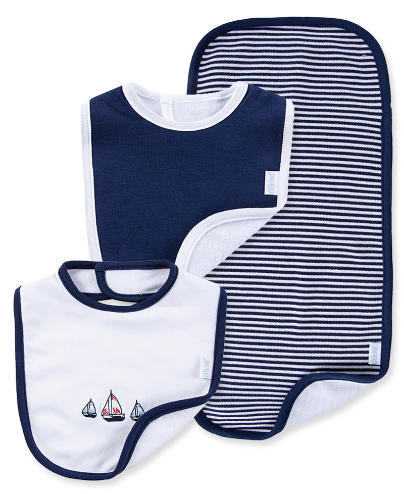 Sailboats Bib & Burp Set