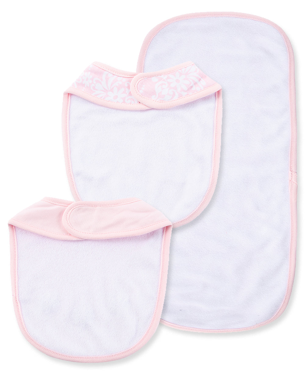 Damask Scroll Bib & Burp Set - Little Me