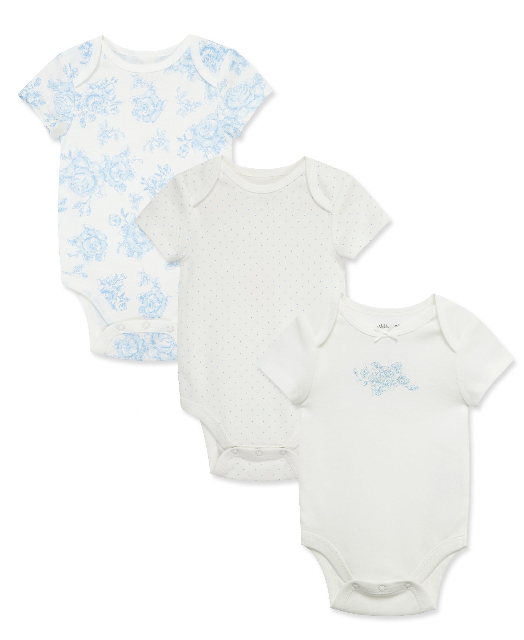 Blue Roses 3-Pack Bodysuits - Little Me