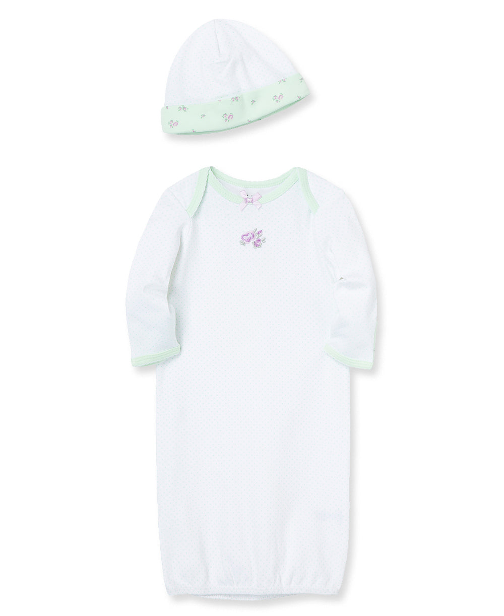 Petite Rose Sleeper Gown And Hat - Little Me