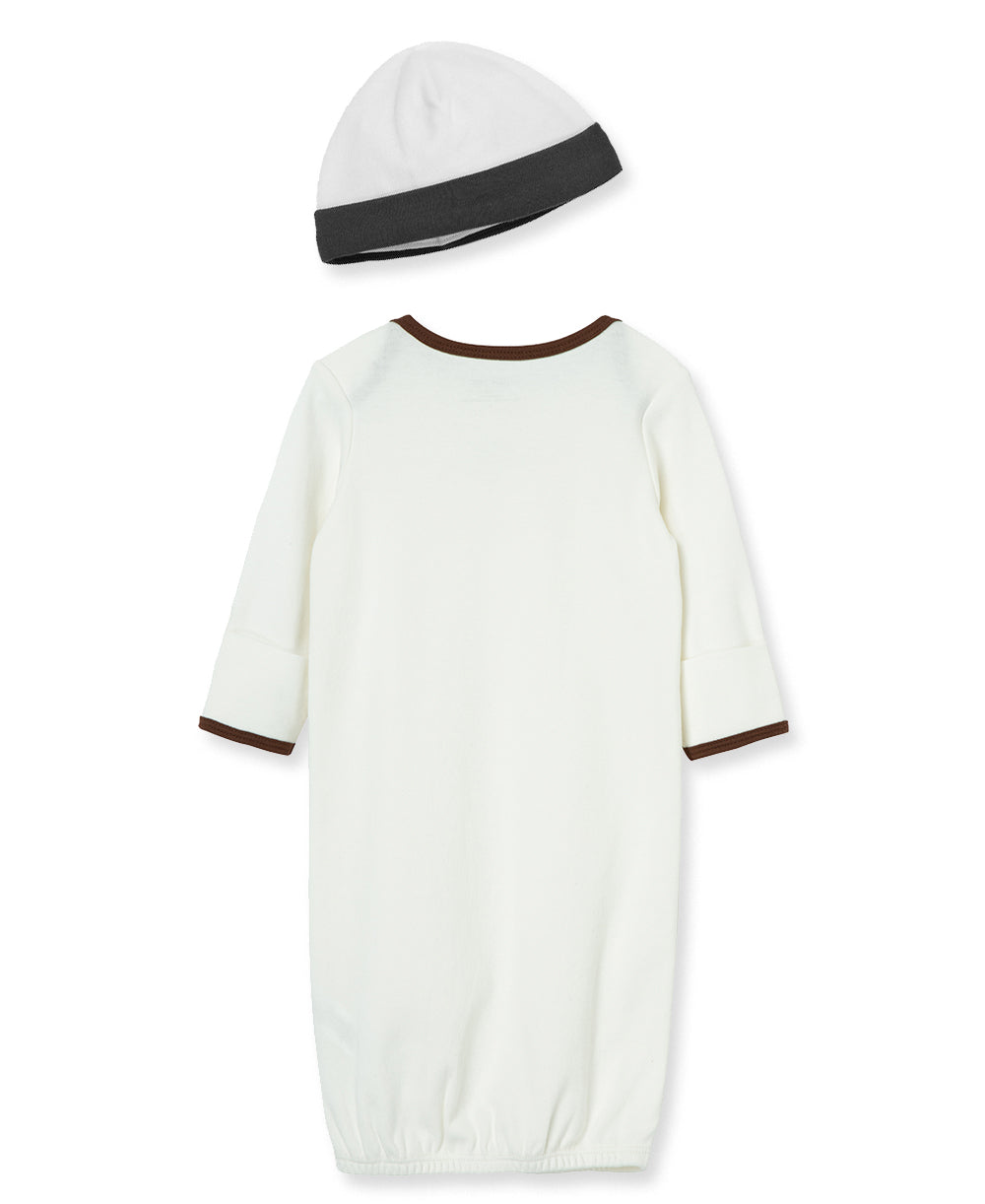 Cute Puppies Sleeper Gown And Hat - Little Me