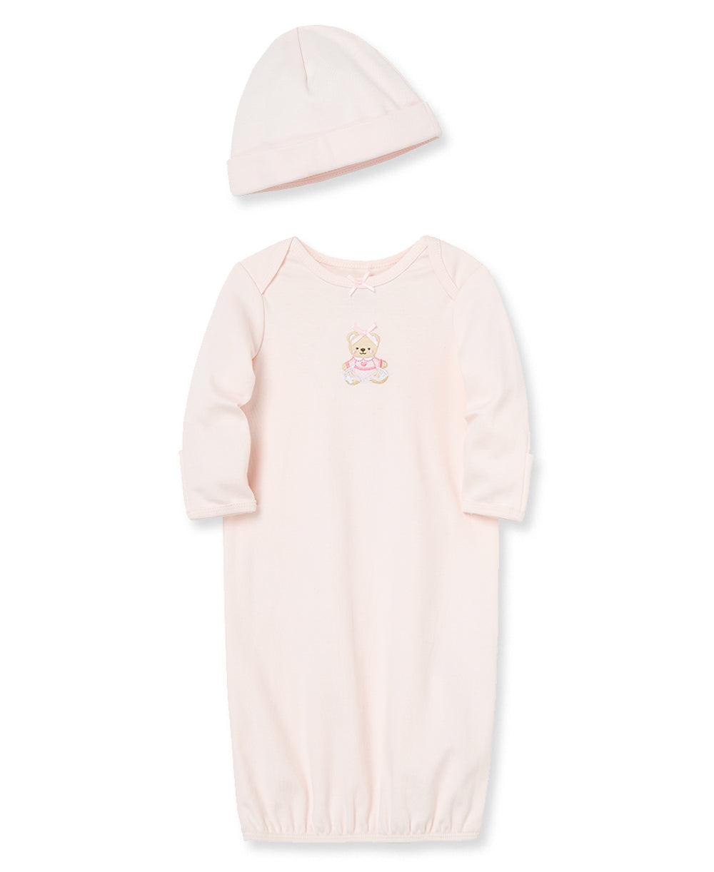 Pink Bear Sleeper Gown And Hat - Little Me