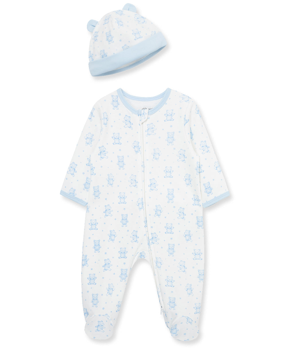 Happy Bear 2-Way-Zip Footie & Hat - Little Me