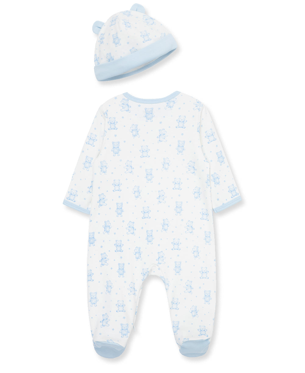 Happy Bear 2-Way-Zip Footie & Hat - Little Me