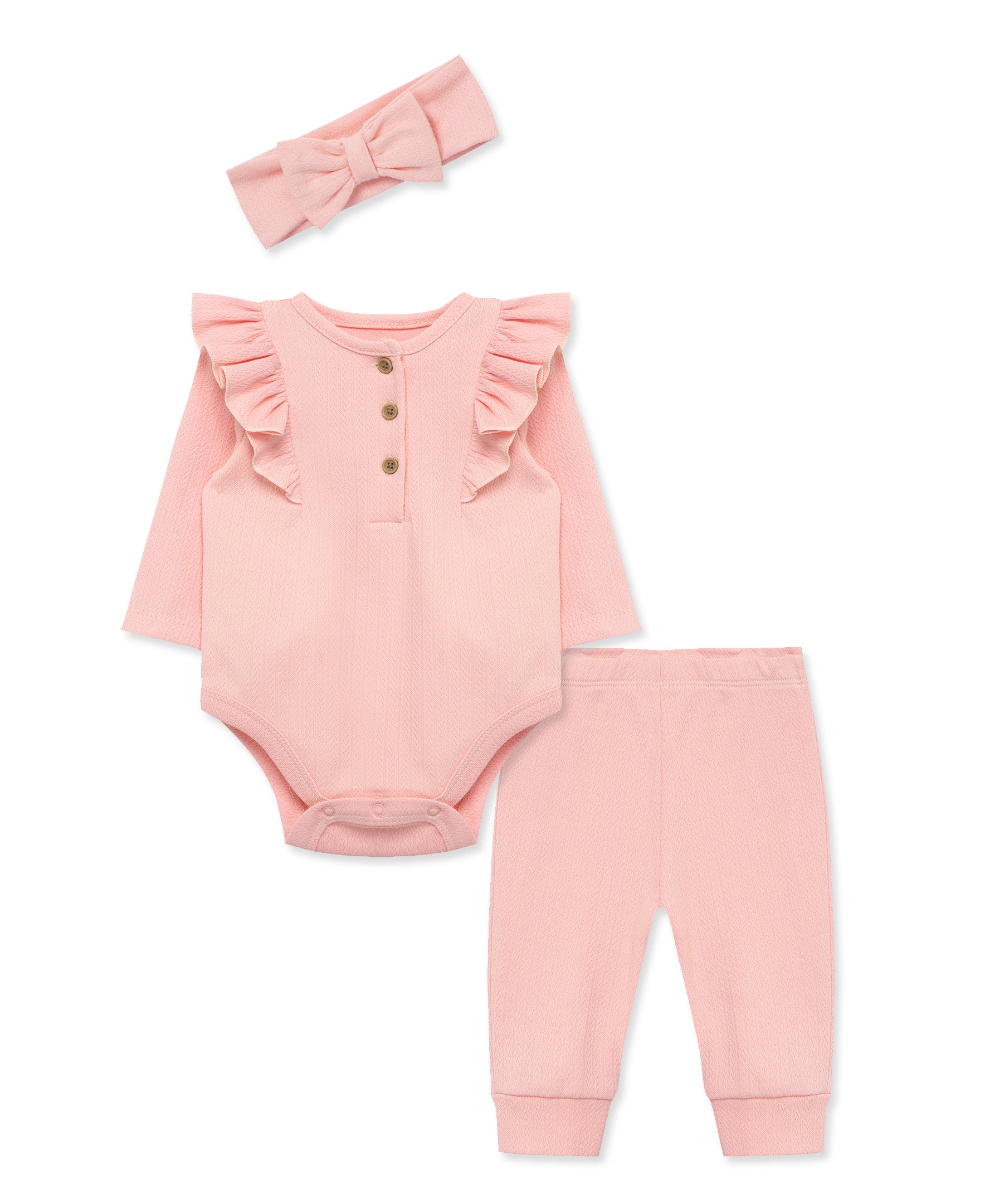 Pink Pointelle Bodysuit & Pant Set - Little Me