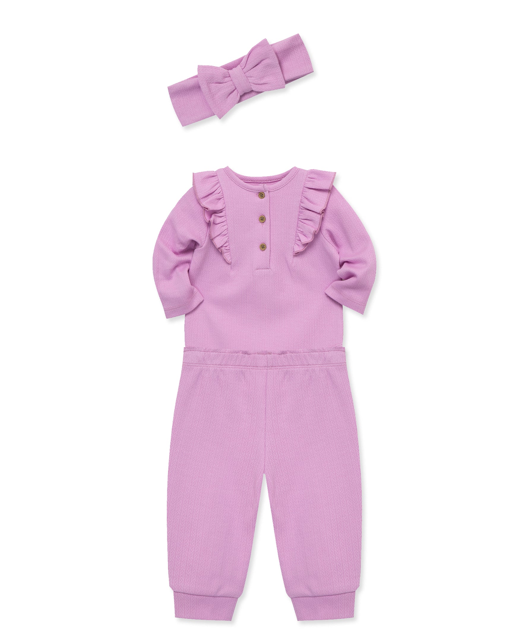 Orchid Pointelle Bodysuit & Pant Set - Little Me