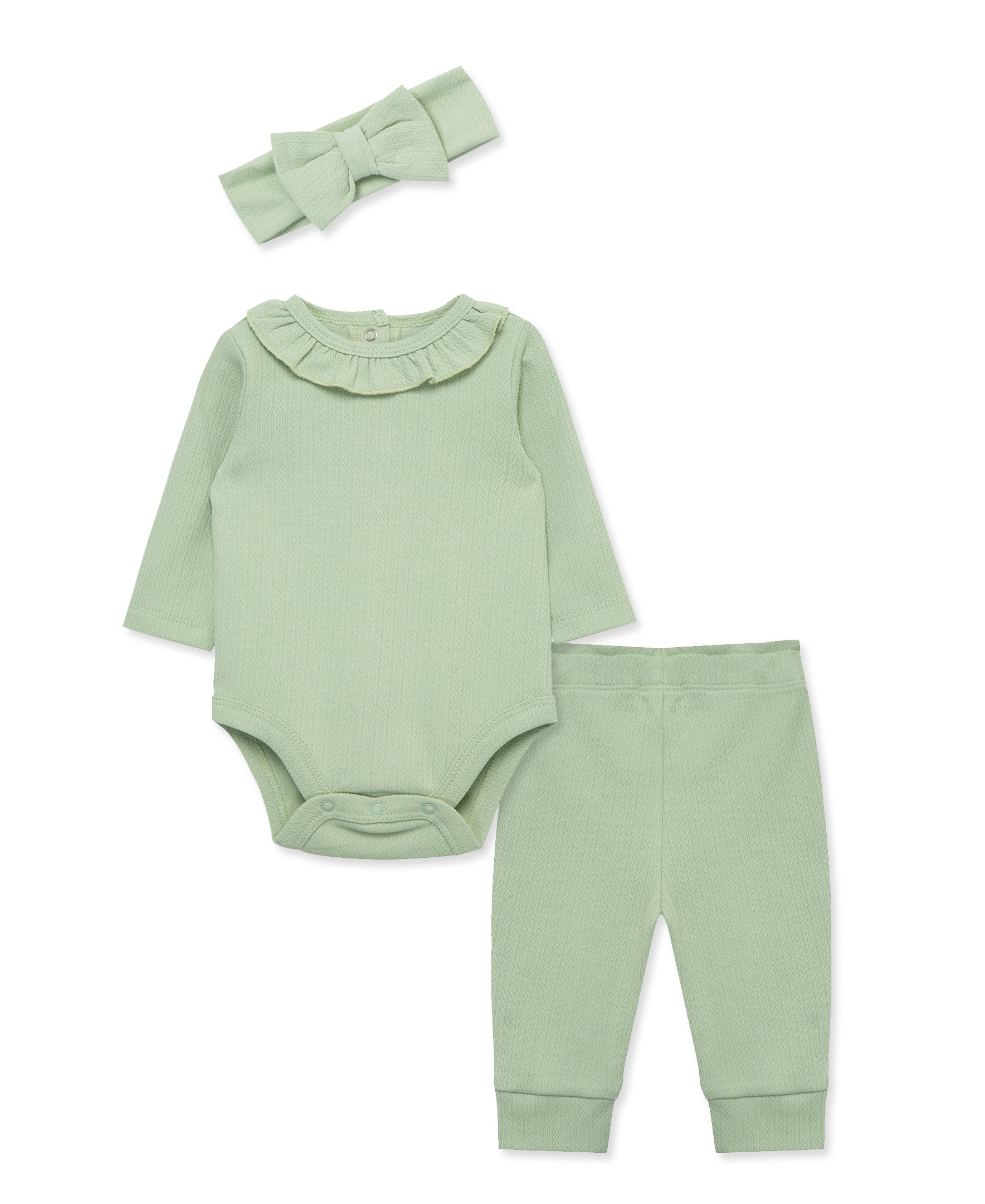 Green Pointelle Bodysuit & Pant Set - Little Me