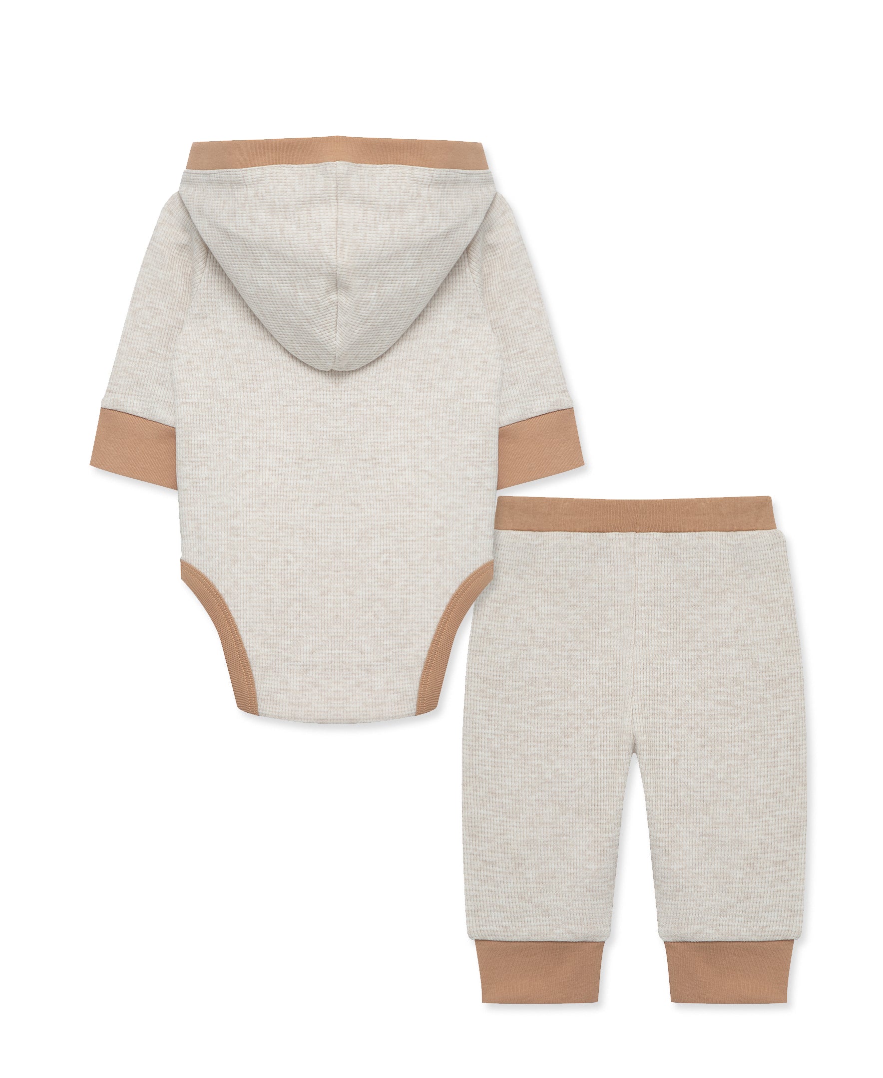 Oatmeal Waffle Knit Bodysuit & Pant Set - Little Me