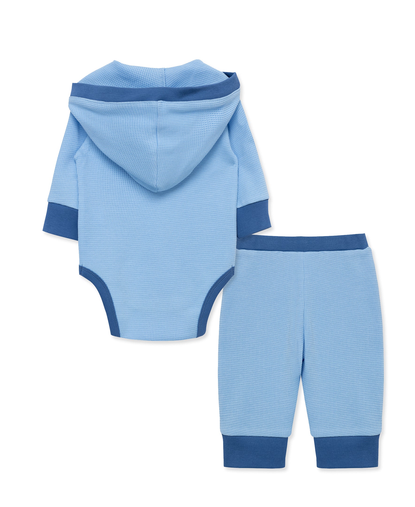 Blue Waffle Knit Bodysuit & Pant Set - Little Me