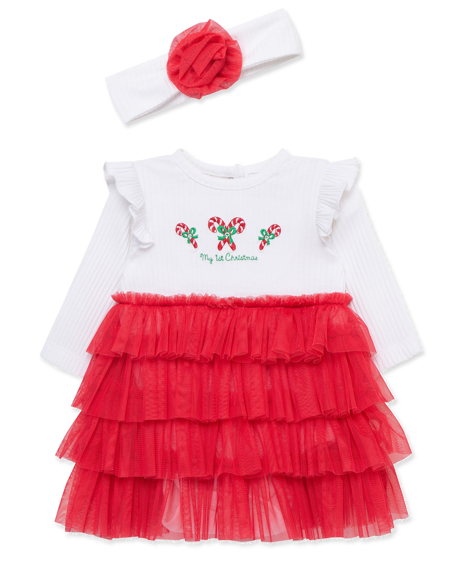 Candy Cane Bodysuit Dress Set - Little Me