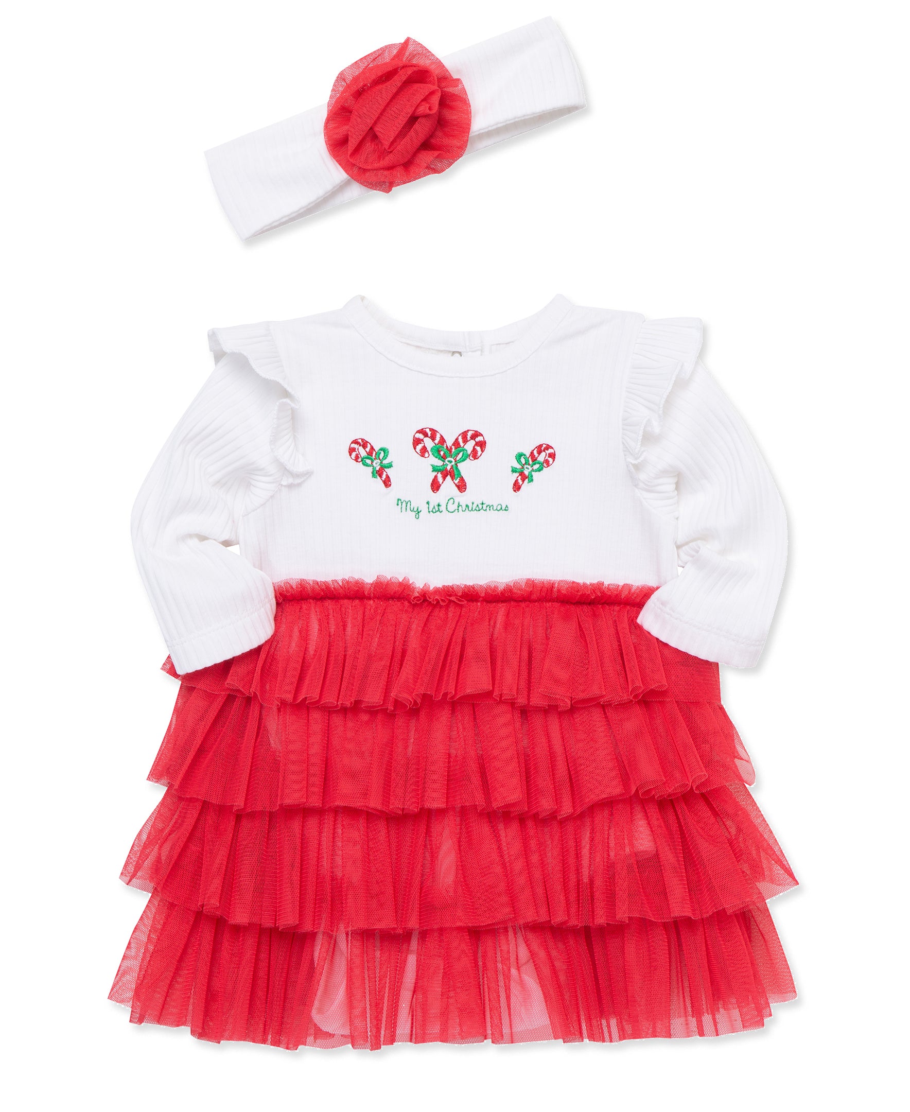 Candy Cane Bodysuit Dress Set - Little Me