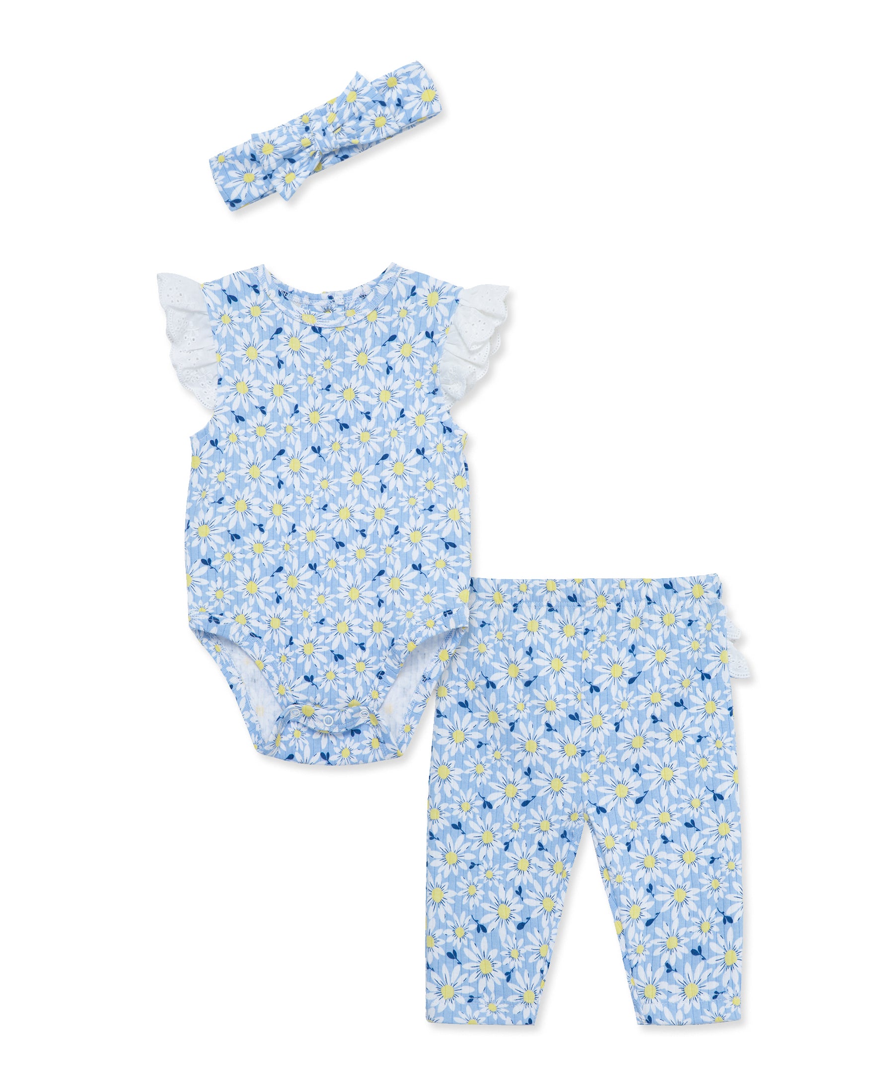 Daisy Eyelet Bodysuit & Pant Set - Little Me