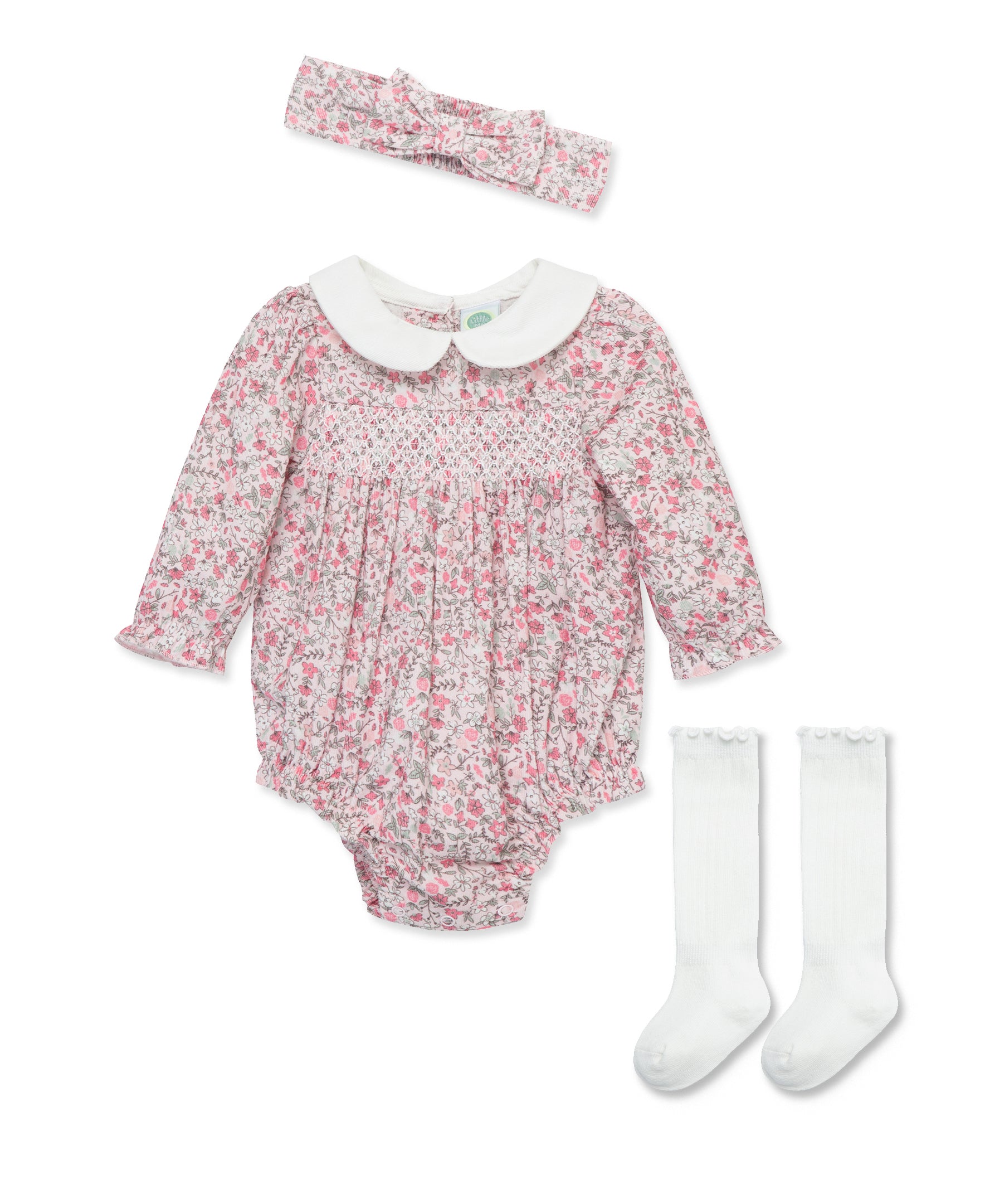 Smocked Woven Bubble Set - Little Me