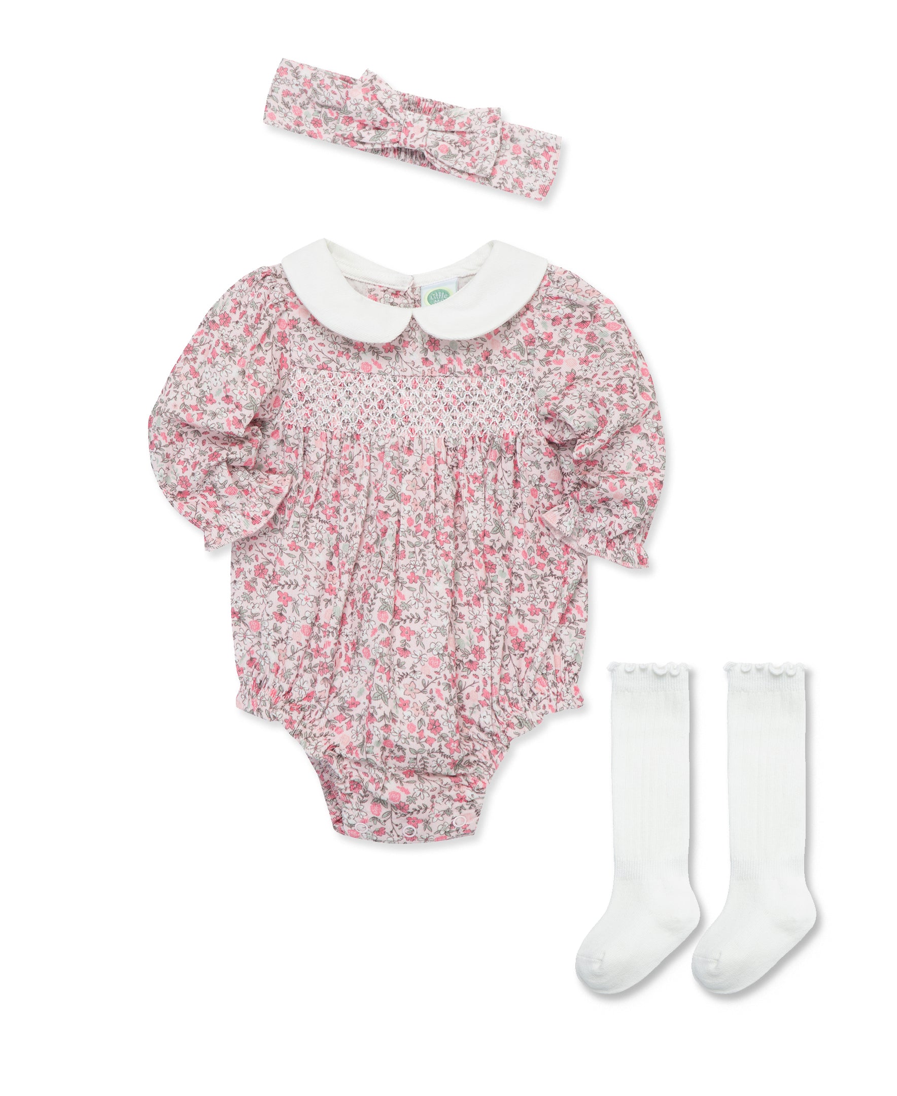 Smocked Woven Bubble Set - Little Me