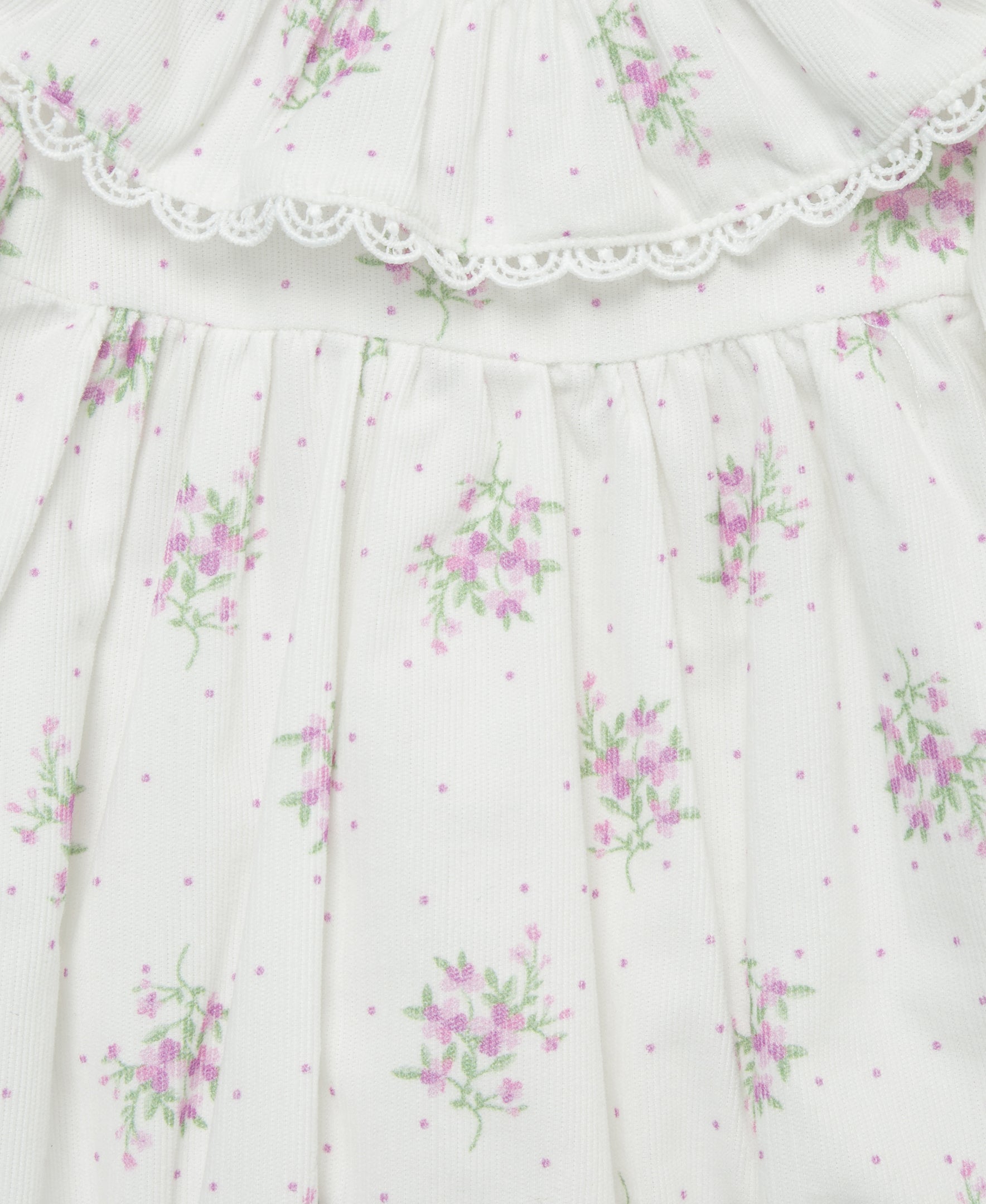 Dainty Floral Woven Bubble Set - Little Me