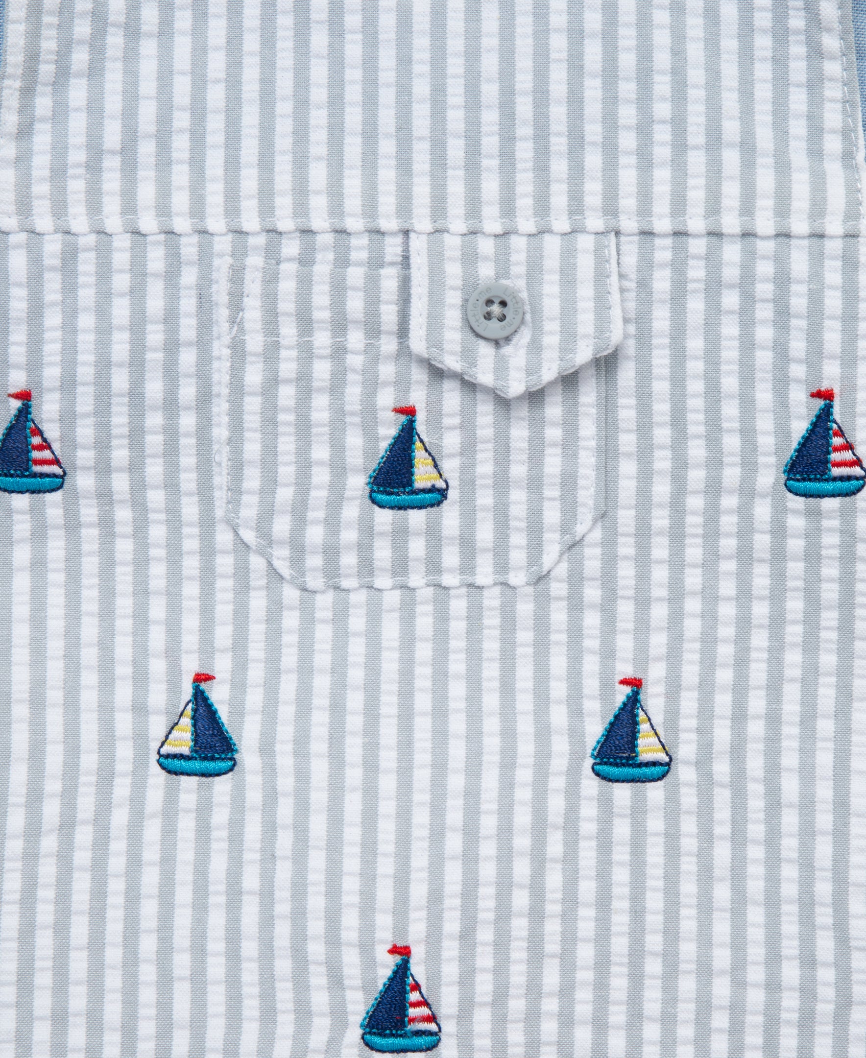 Sailboat Woven Sunsuit & Hat - Little Me