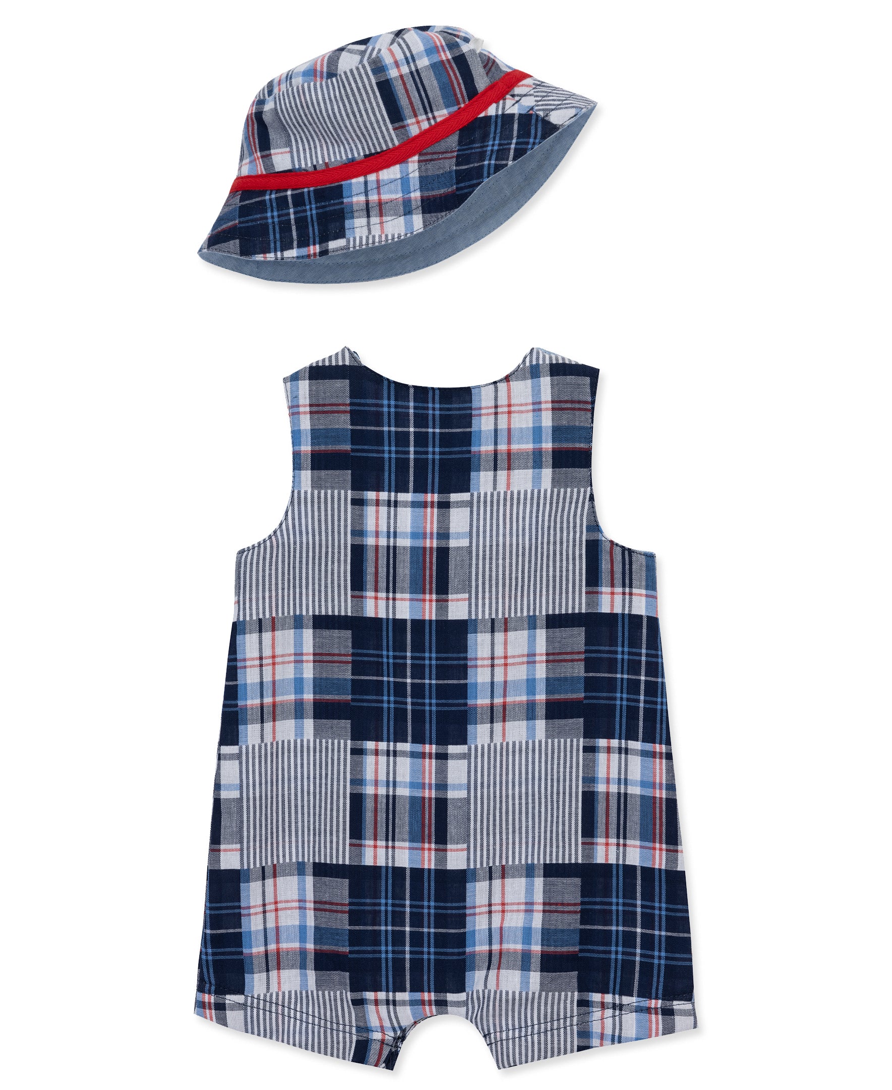 Patchwork Woven Sunsuit & Hat - Little Me