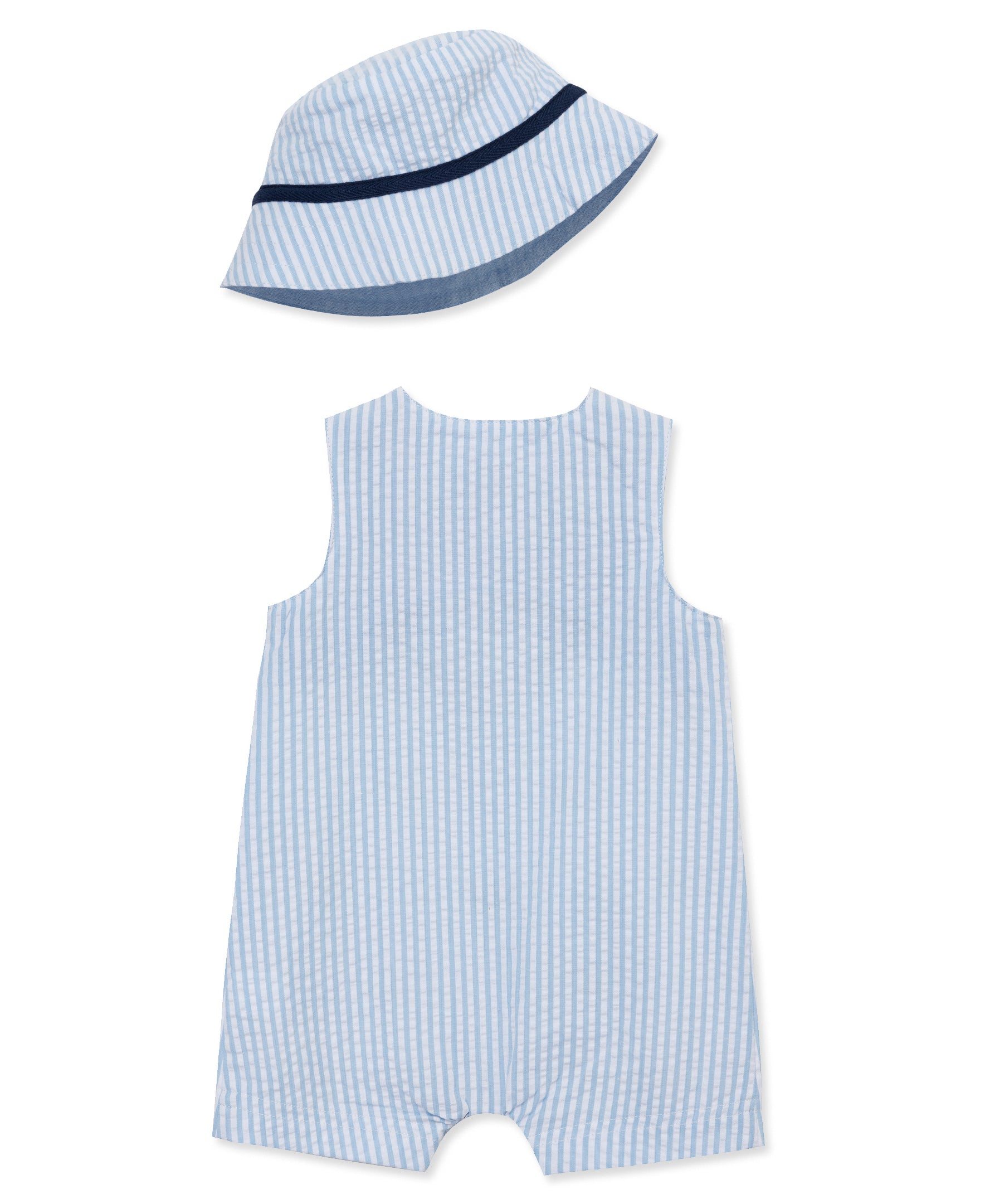 Whales Woven Sunsuit & Hat - Little Me