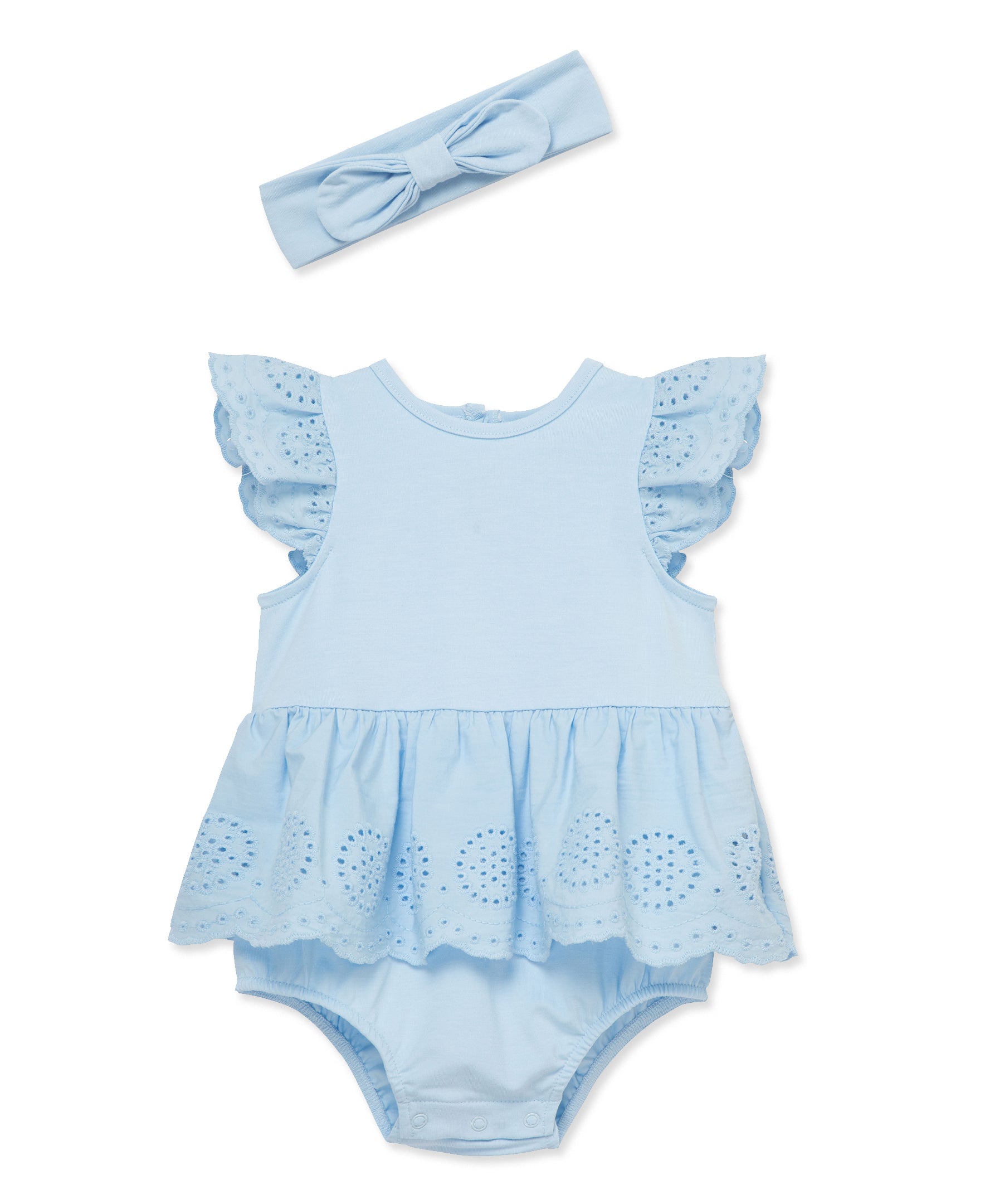 Breeze Eyelet Bubble & Headband Set - Little Me