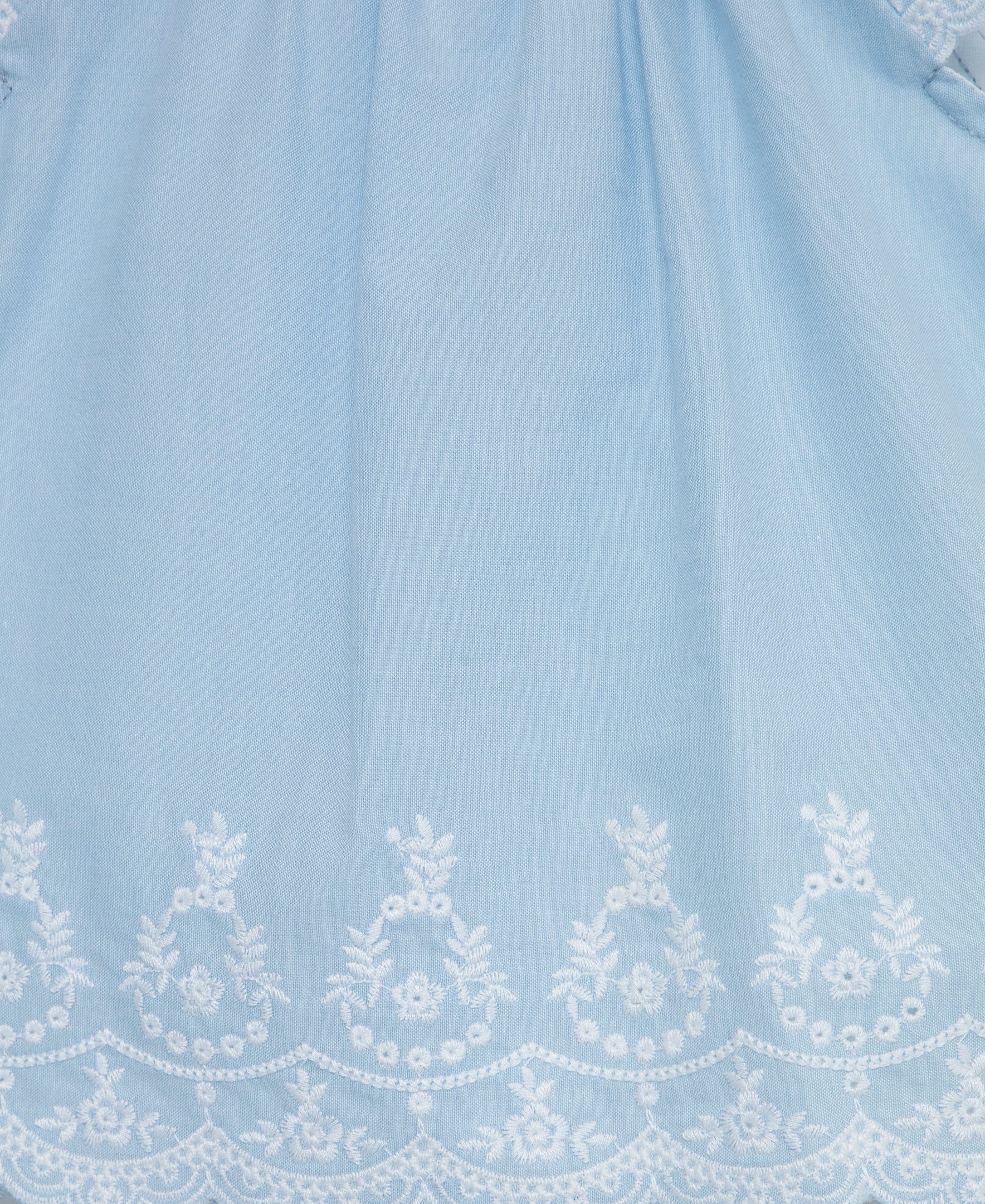 Blue Eyelet Woven Short Set & Headband - Little Me