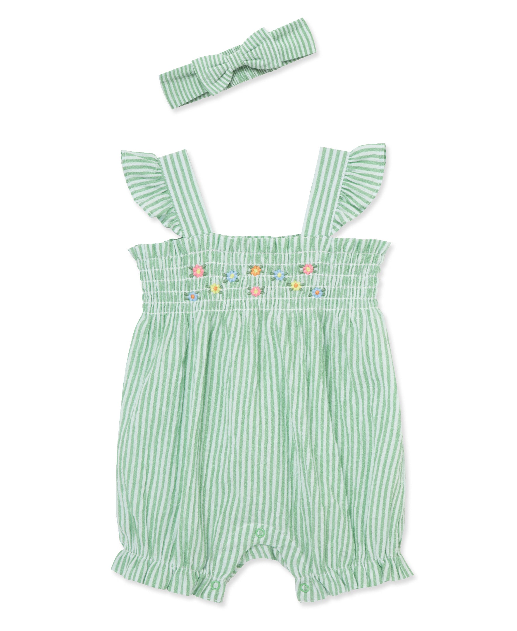 Stripe Woven Bubble & Headband Set - Little Me