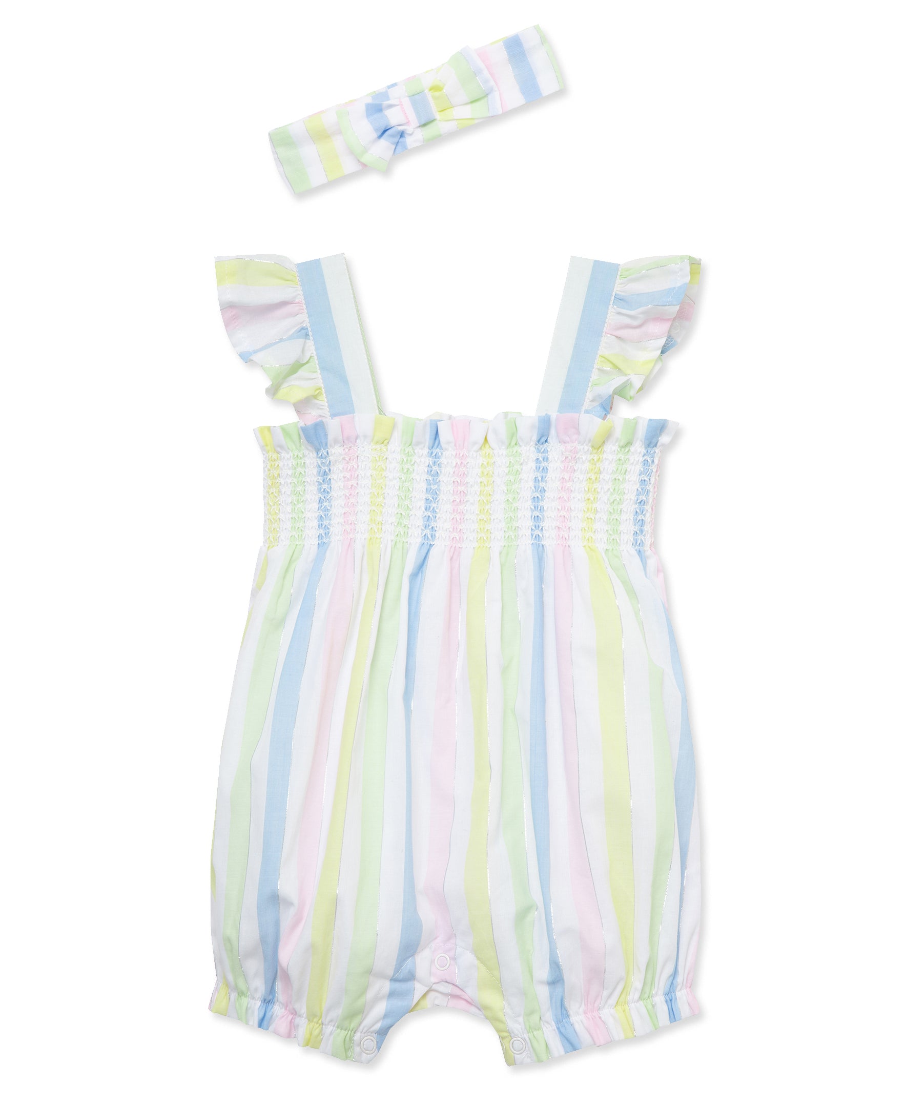 Candy Stripe Woven Bubble & Headband Set - Little Me