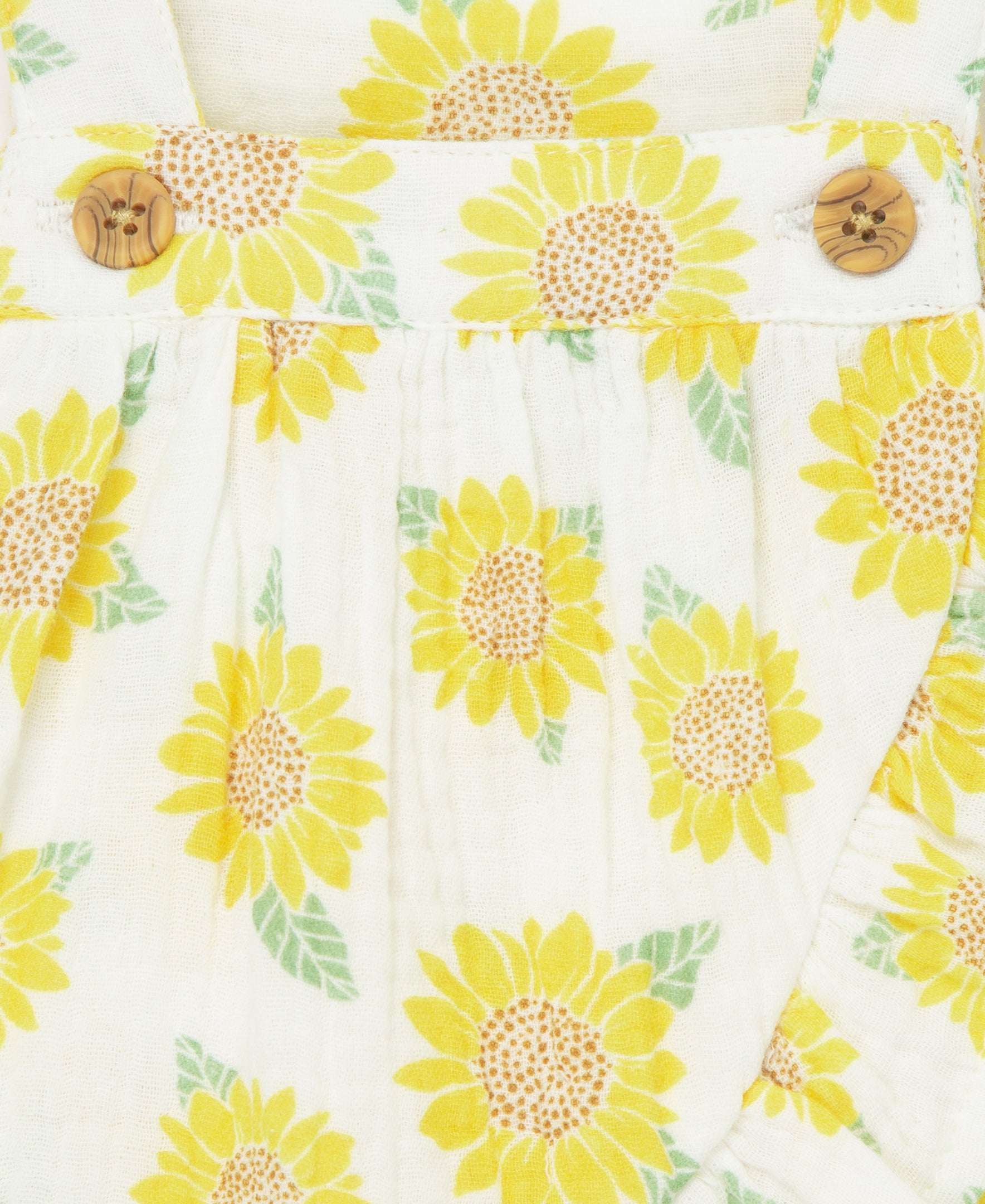 Sunflower Gauze Short Set & Headband - Little Me