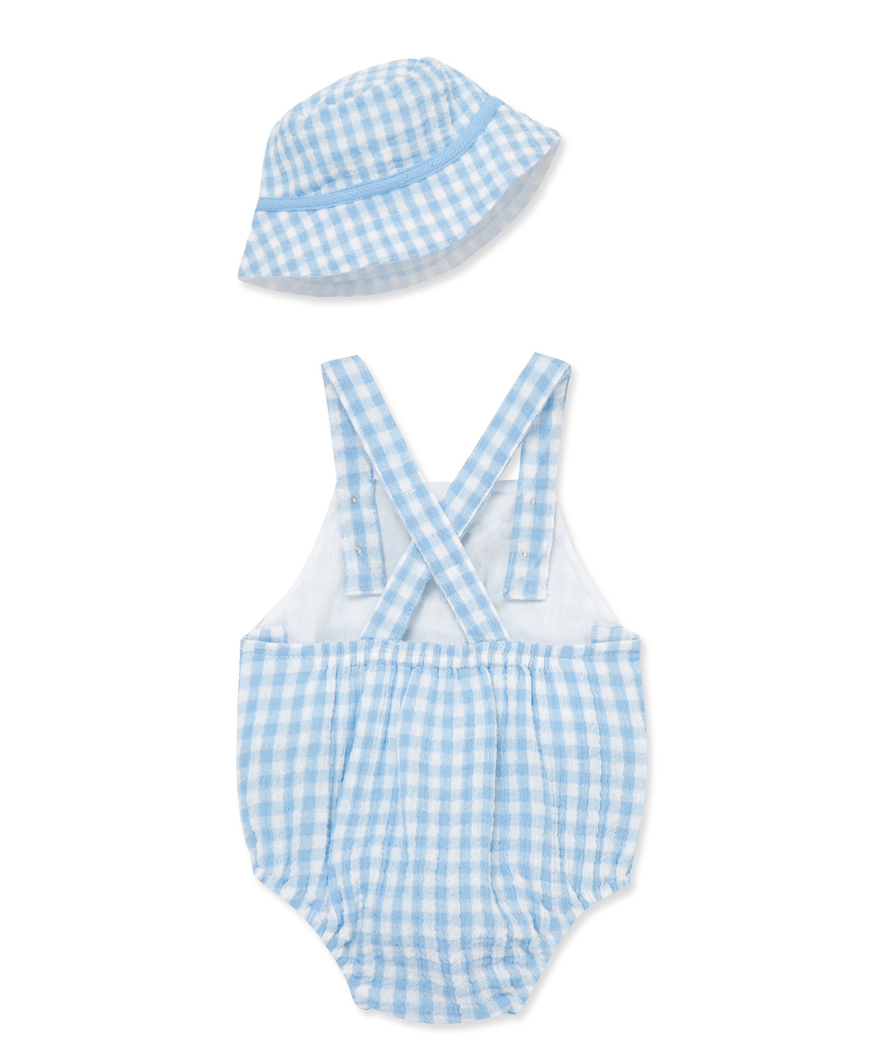 Check Gauze Sunsuit & Hat - Little Me