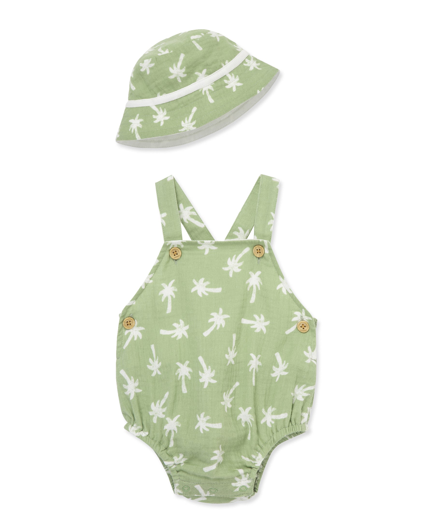 Palms Gauze Sunsuit & Hat - Little Me