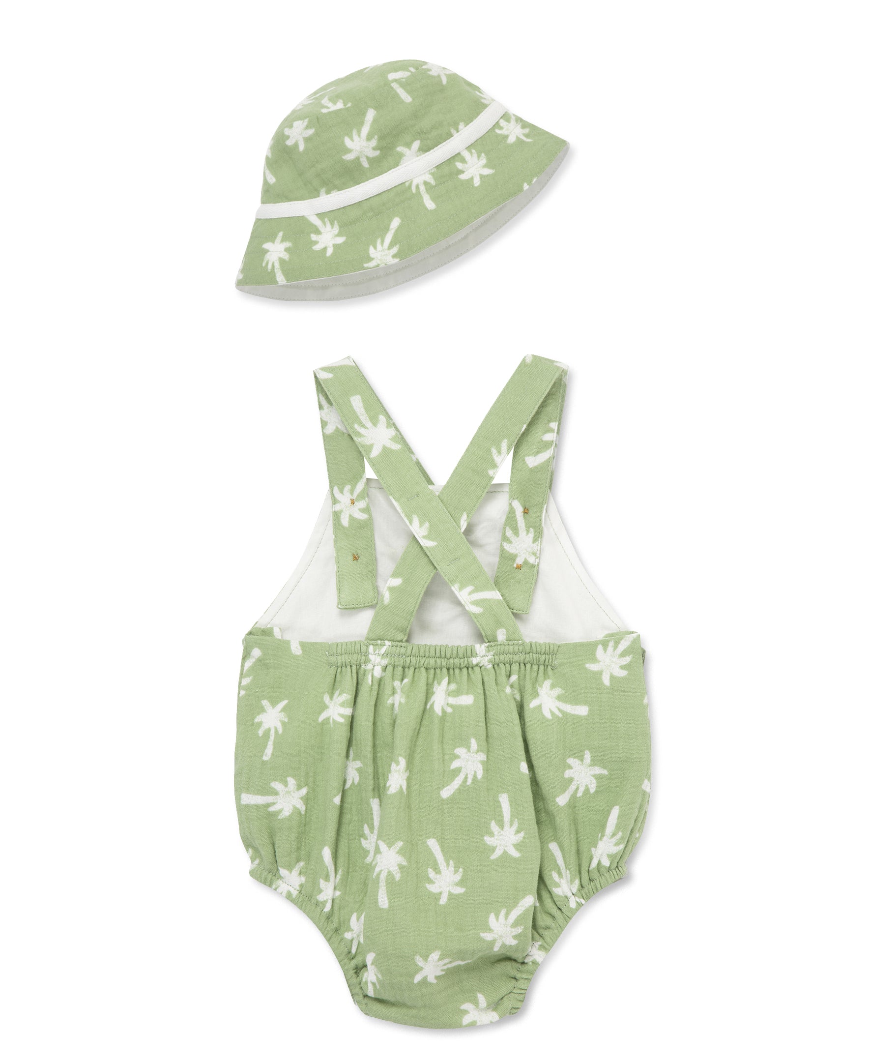 Palms Gauze Sunsuit & Hat - Little Me