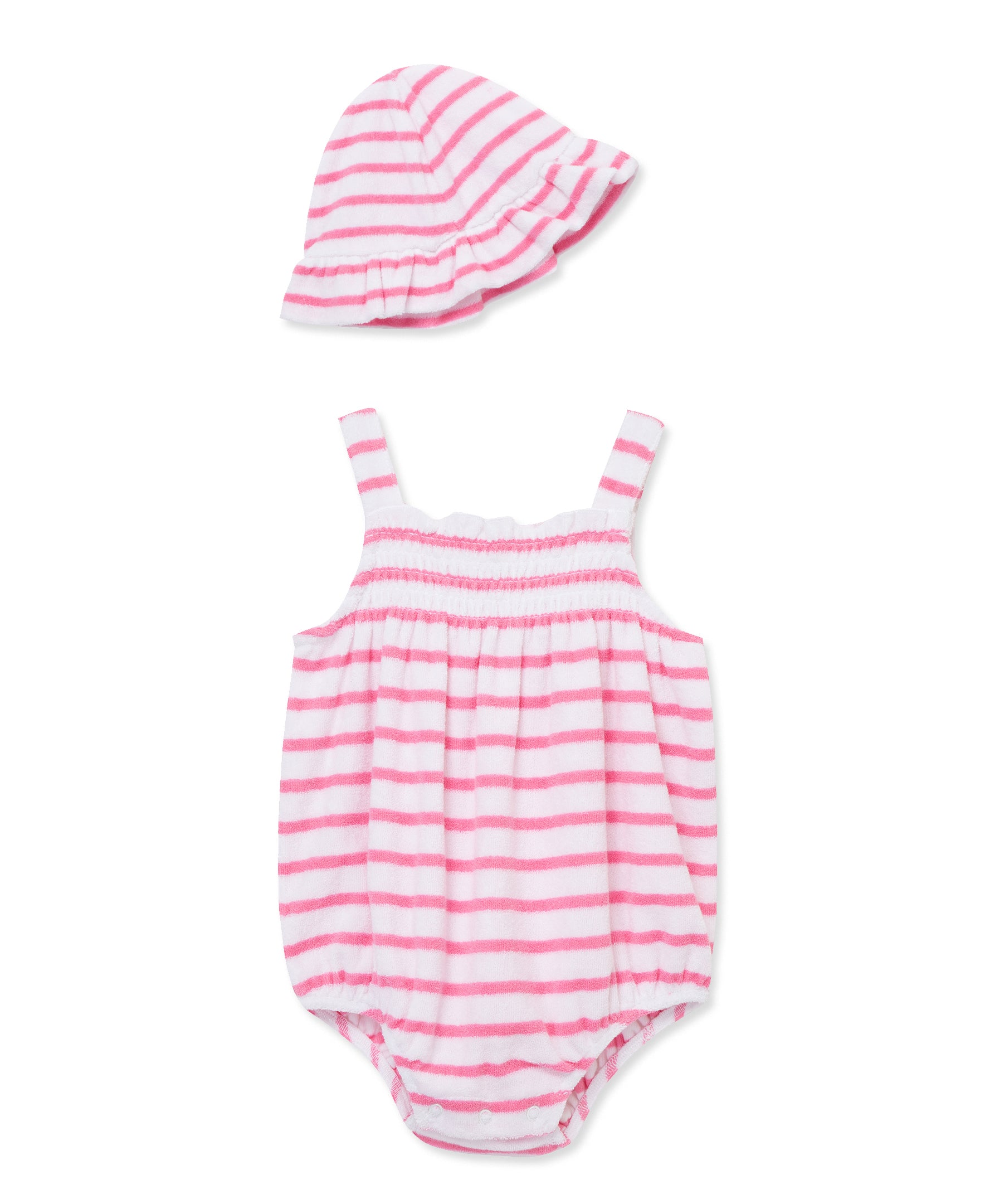 Striped Terry Bubble & Hat Set - Little Me