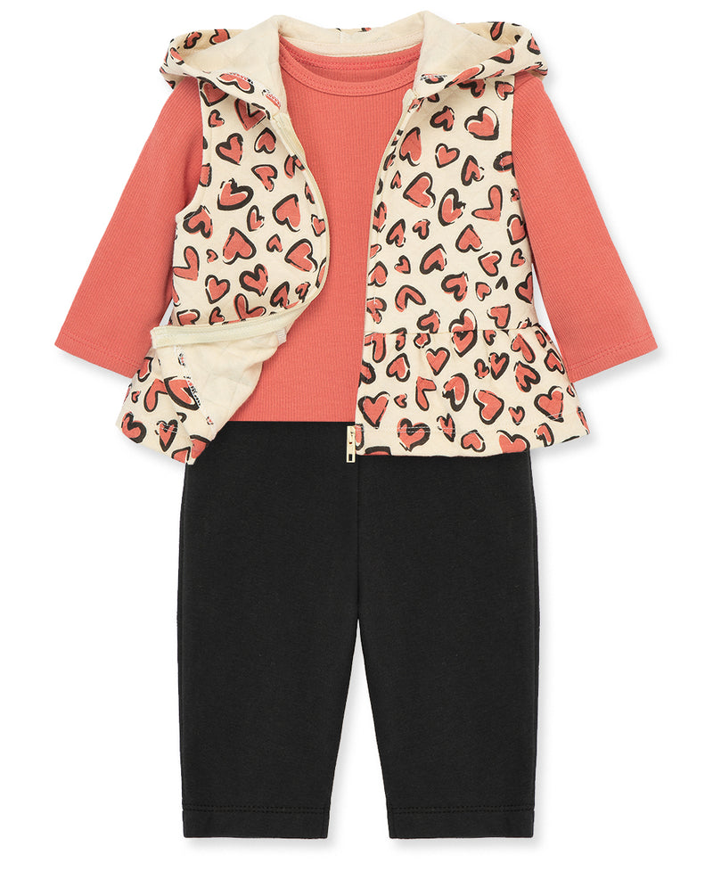 Leo Hearts Terry 3-Piece Vest Set - Little Me