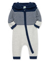 Chest Stripe Hooded Sweater Coverall - Little Me