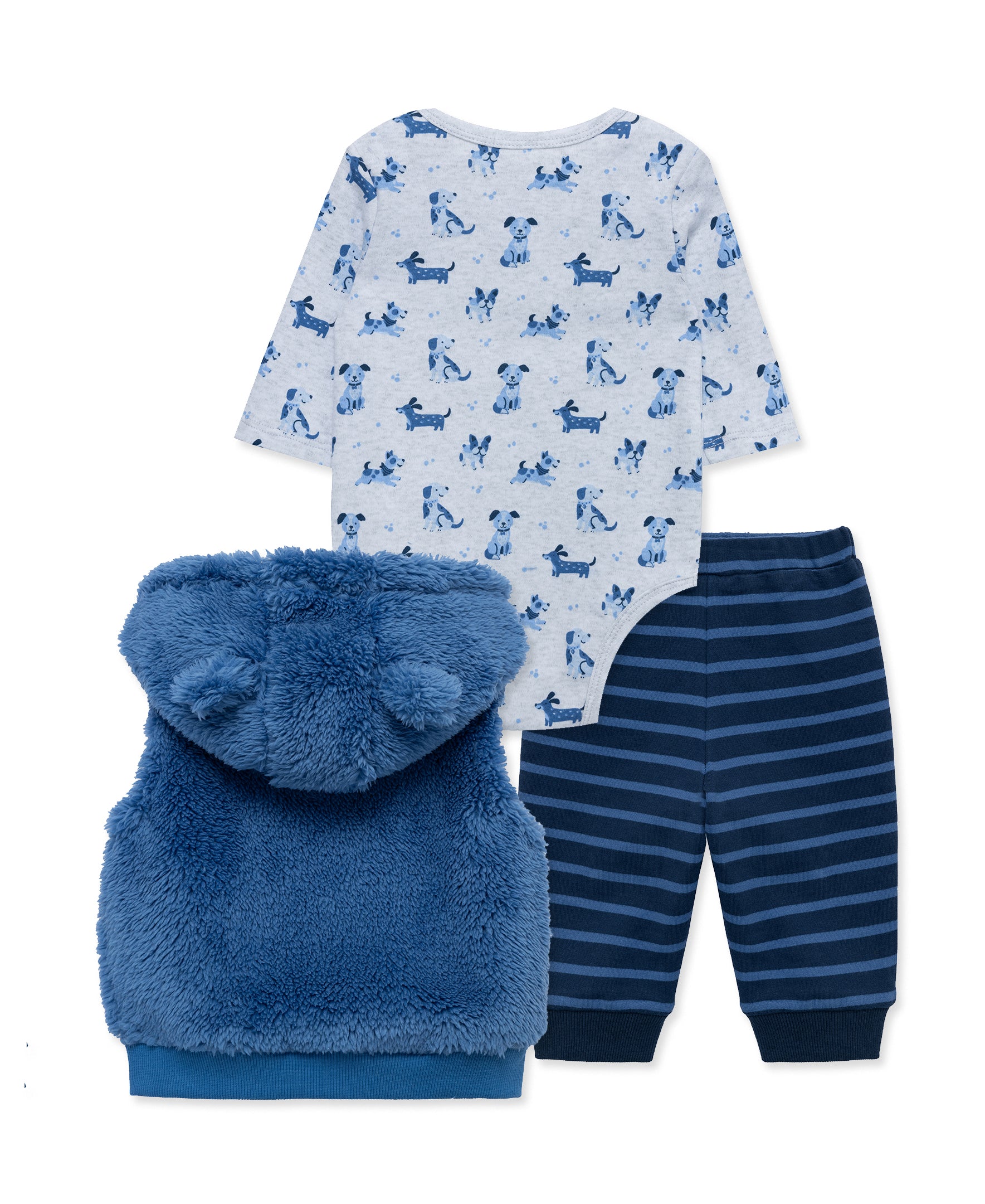 Puppies Sherpa Vest Set - Little Me