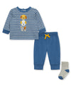 Puppy Fun Jersey Knit Jogger Set & Sock - Little Me