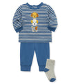 Puppy Fun Jersey Knit Jogger Set & Sock - Little Me
