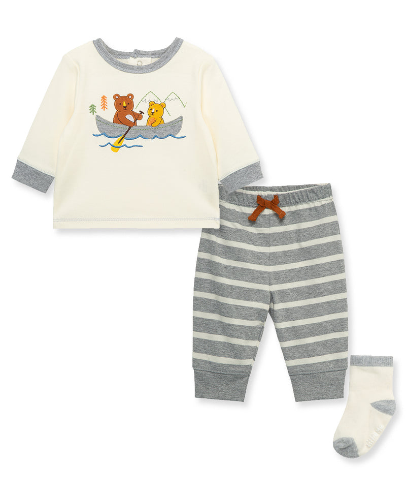 Canoe Jersey Knit Infant Jogger Set & Sock - Little Me